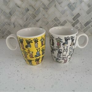 Rabbits Astrid The Netherlands Small Mini Coffee Espresso Mugs Set of Two